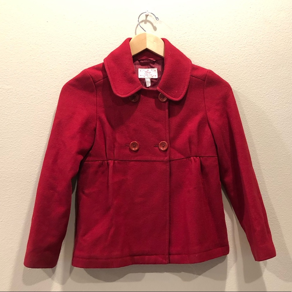 Gap Original Garment Girls Red Trench / Pea Coat